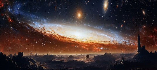 
galaxy's irresistible charm emanates from its colossal magnitude, intricate intricacy, and awe-inspiring vistas of interstellar expanse it presents

