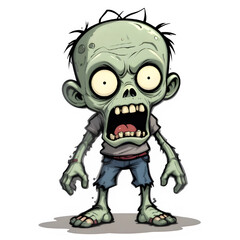 Screaming cartoon zombie