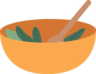 Bowl with fresh green salad
