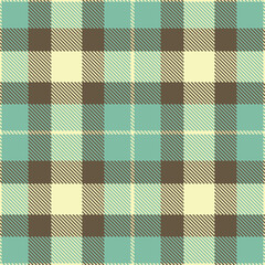 Timeless Rich egg shell & Classic pale teal Seamless Tartan Fabric Design