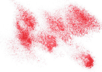 Acai powder flying, isolated on white background and texture, clipping path	