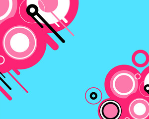 Fototapeta premium Frutiger metro design background and elements, sky blue and pink, retro graffiti and pop music style Y2K, flat colors