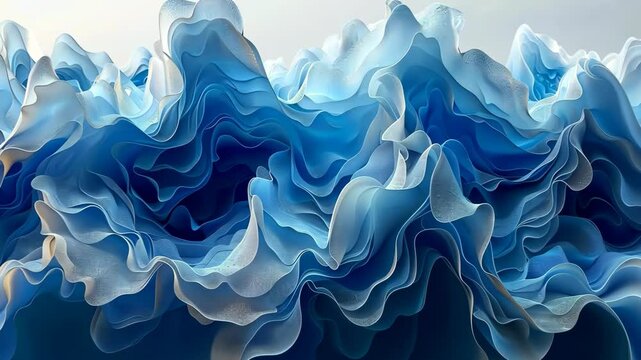 Fluid abstract forms resembling underwater scenes, with flowing lines and soft gradients, evoking a sense of tranquility