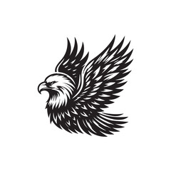 A vector illustration of a Bald Eagle, ideal for wildlife designs, nature projects, and patriotic themes. Perfect for educational materials and artistic work celebrating this majestic bird of prey.