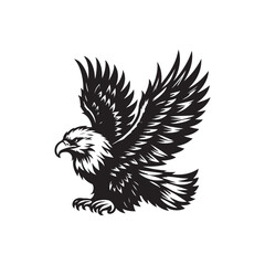 Fototapeta premium A vector illustration of a Bald Eagle, ideal for wildlife designs, nature projects, and patriotic themes. Perfect for educational materials and artistic work celebrating this majestic bird of prey.