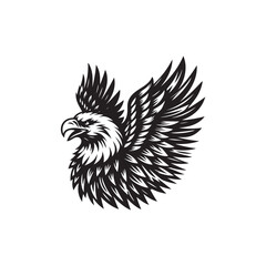 A vector illustration of a Bald Eagle, ideal for wildlife designs, nature projects, and patriotic themes. Perfect for educational materials and artistic work celebrating this majestic bird of prey.