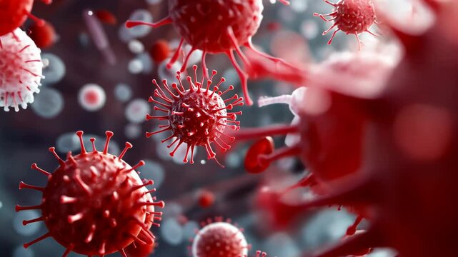 Lymphocytes, immune cells, white blood cells. Adaptive immune system, showcasing T-cells, B-cells, NK cells. Human lymphocytes combating infections.