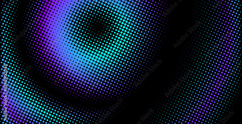 Aufkleber abstract circle wave halftone dot digital particles ripple background. vector illustration in concep