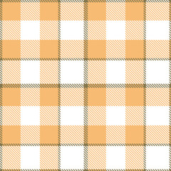 Soft dull brown Seamless Tartan with Metallic apricot accents Fabric Design
