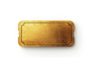 Blank Gold Ticket on Transparent Background, Generative AI.