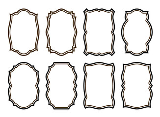 Tag vintage. Decorative frame shapes and elegant labels for wedding invitation card design elements vector isolated icon set. 