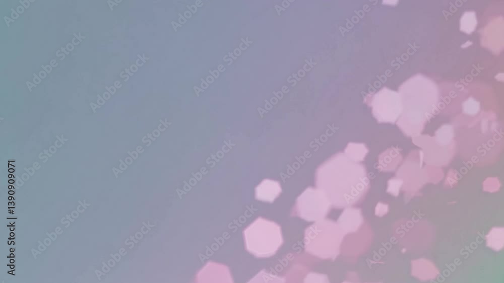 Poster pink particles gracefully drifting across soft gradient background, creating ethereal visual movemen