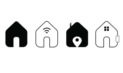 Home icon set, House icon set vector, home location icon set,