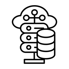 Cloud Computing Vector Line Icon Design