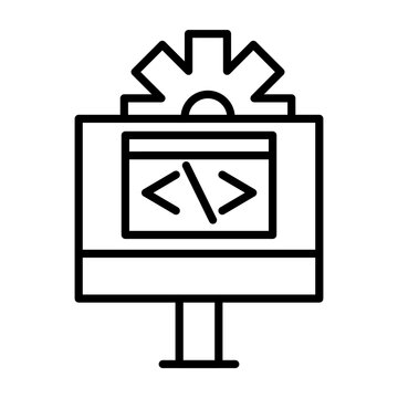 Programming Language Vector Line Icon Design