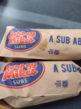 Fresh made Jersey Mike's Subs sandwiches at shop chain food service cafe company April 6, 2025, Napa, California, USA