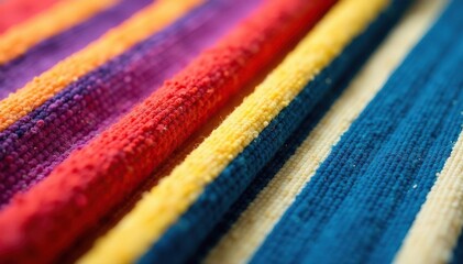 Striped fabric textile close-up showing repeating lines, silk, yarn
