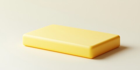 Solid, smooth, light yellow rectangular block