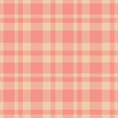 Autumn light peach Tartan patterns fabric texture. Timeless Cool peachy pink Seamless Tartan