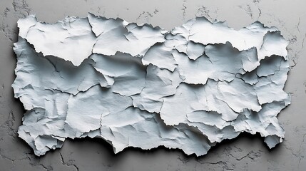 Obraz premium Scrap piece of paper with jagged edges and a torn texture isolated with a grey background for an artistic design