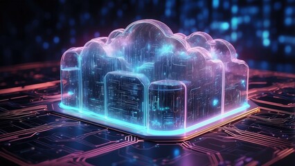 Digital illustration of a cloud with a lock inside