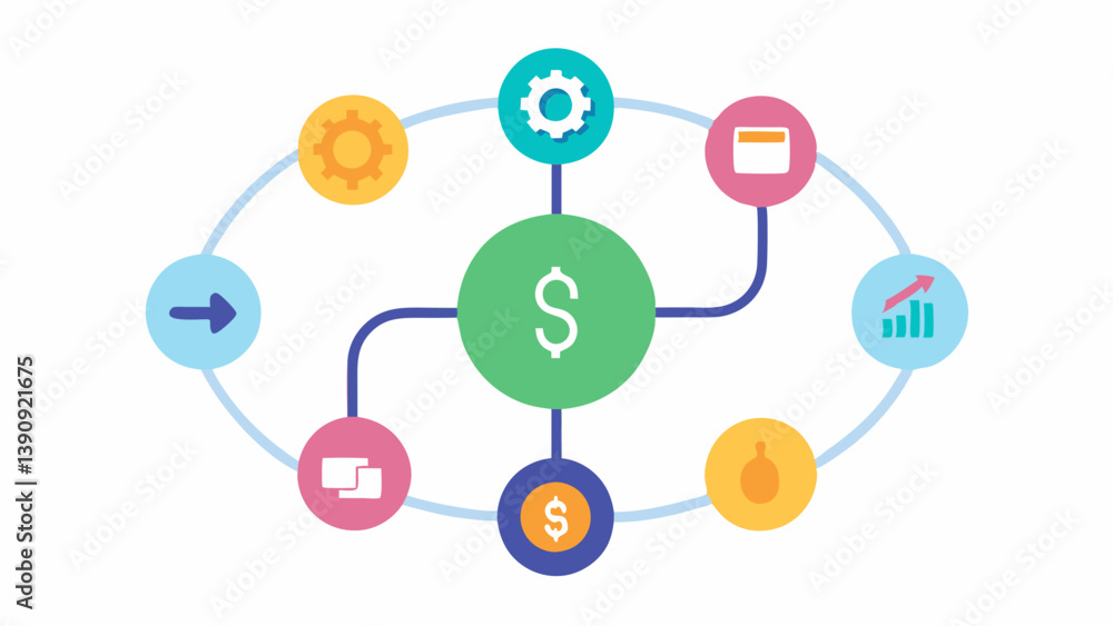 Aufkleber circular flow of money a circular flowchart showing the process incoming funds > automatic savings >
