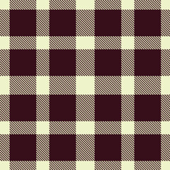 Timeless Seamless Tartan featuring Iridescent ecru and Warm dark maroon Fabric Design