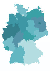 Obraz premium Map of Germany with provinces