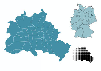 Obraz premium Set maps of Berlin city