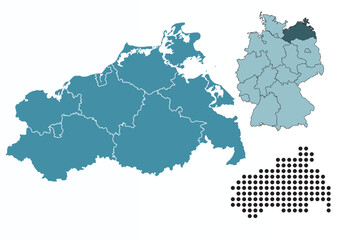 Set maps of Mecklenburg-Vorpommern province