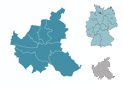 Set maps of Hamburg city