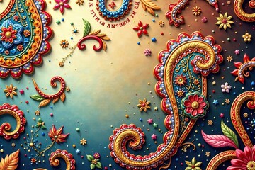 Subtle paisley print, muted earth tones, flowing lines , seamless, art