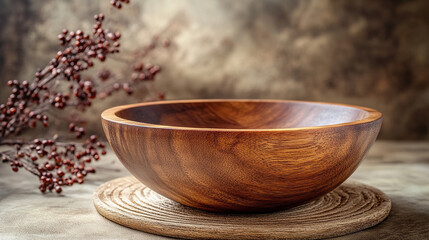 An old wooden bowl representing tradition, craftsmanship, and rustic simplicity, evoking a sense of nostalgia and the passage of time
