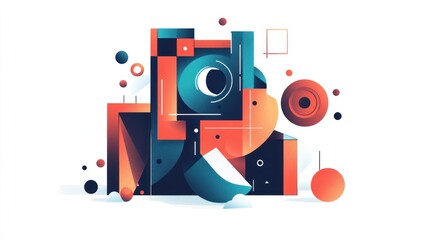 Obraz premium Abstract Geometric Shapes Composition (1)