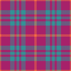 Rustic red violet Seamless Tartan with Warm dark cyan accents Fabric Design