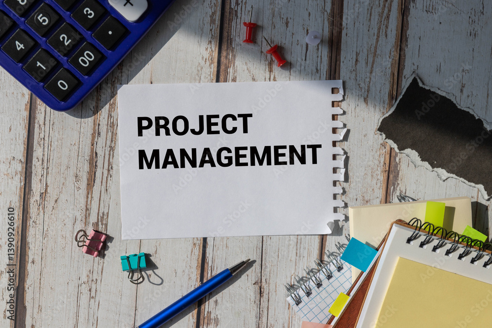 Poster notebook with toolls and notes about project management