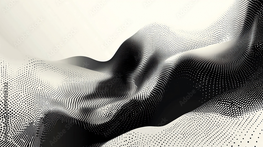 Poster abstract monochrome dotted landscape background for graphic design and presentations use 3d renderin