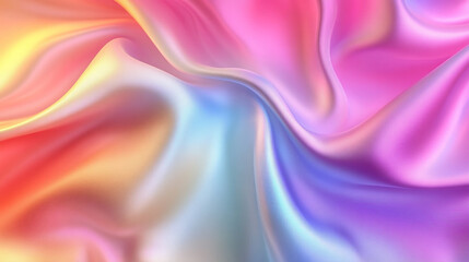 Obraz premium A luxurious purple and green silk satin fabric with gentle folds, creating a gradient effect. The shiny surface adds depth and elegance, offering a smooth backdrop perfect for design.