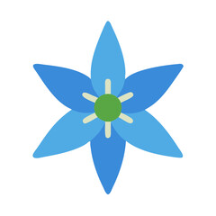 Obraz premium Borage Icon Vector – Herbal Flower Symbol for Natural and Botanical Themes