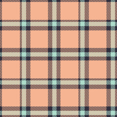 Pastel dark and Light pale salmon Seamless Tartan Fabric Design