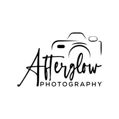 Photography signature logo with Font Calligraphy Logotype Script Font Type Font lettering handwritten with camera icon design