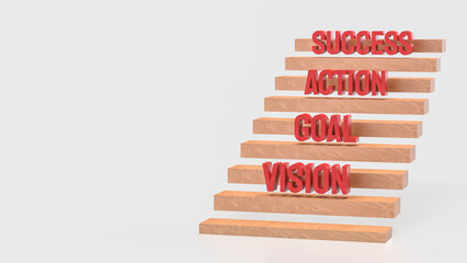 The Stair to success for Business concept 3d Rendering.