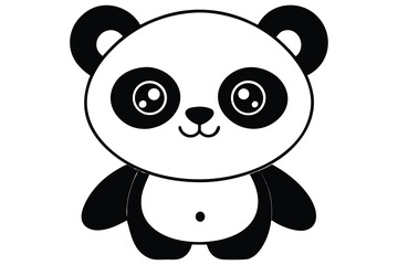 Cute baby panda cartoon illustration with bamboo in a fun and playful design.