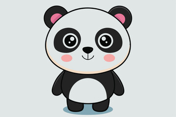Cute baby panda cartoon illustration with bamboo in a fun and playful design.