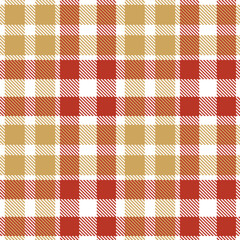 Mellow white Seamless Tartan with Vintage camel accents Fabric Design
