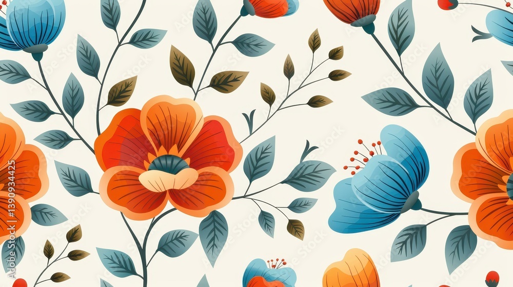 Poster timeless vintage floral patterns create a seamless tapestry, perfect for adding a touch of elegance 