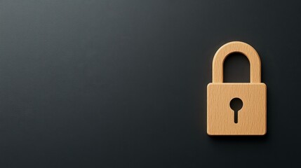 Fototapeta premium A sleek black backdrop highlights a padlock icon, representing trust, security, and the promise of confidentiality.