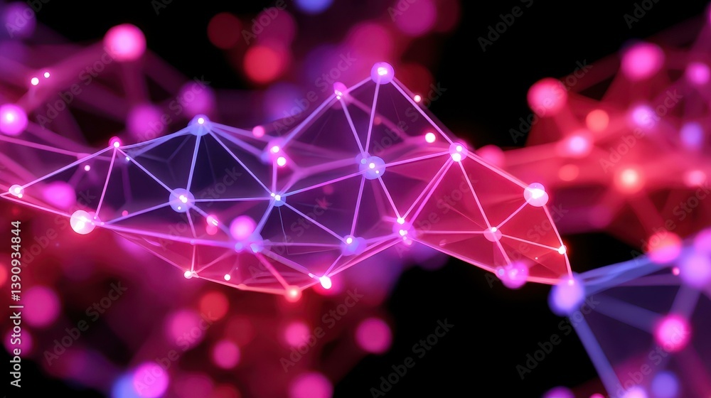 Poster visualize ais essence in a dynamic flow of data, as digital lines and dots connect the tech world se
