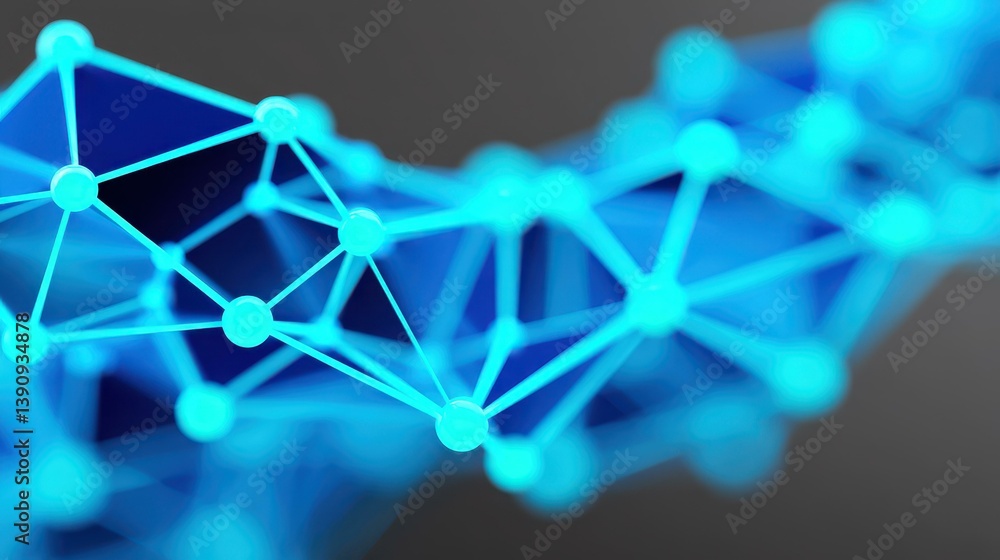 Poster explore the future of connectivity with smart techabstract dots and lines represent big data links i