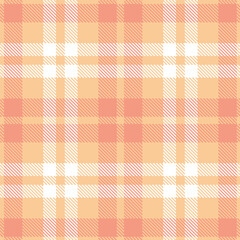 Timeless Vibrant light peach & Pale peachy pink Seamless Tartan Fabric Design